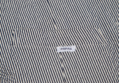Papas SUBALPINO Seersucker Stripe Gilet White Navy Size 48M