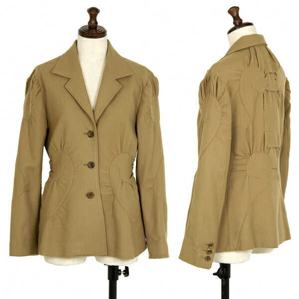ISSEY MIYAKE Wool Spiral Design Jacket Khaki Size 2