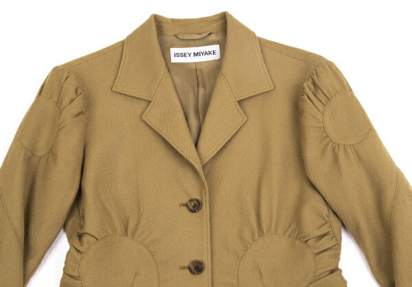 ISSEY MIYAKE Wool Spiral Design Jacket Khaki Size 2