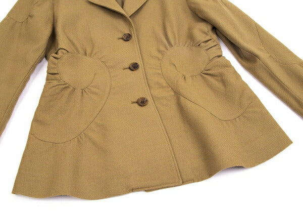 ISSEY MIYAKE Wool Spiral Design Jacket Khaki Size 2