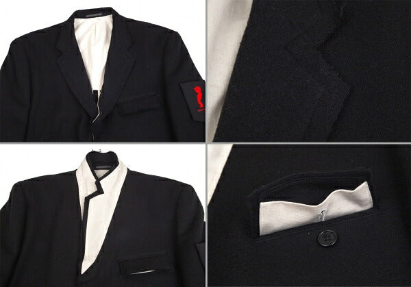 Yohji Yamamoto POUR HOMME 09AW Patch Jacket Black Size 4