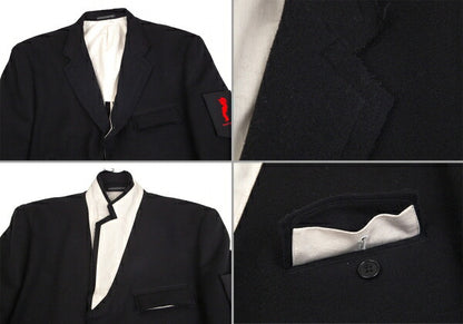 Yohji Yamamoto POUR HOMME 09AW Patch Jacket Black Size 4