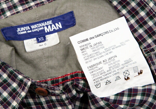 JUNYA WATANABE MAN COMME des GARCONS Check Shirt Size XS