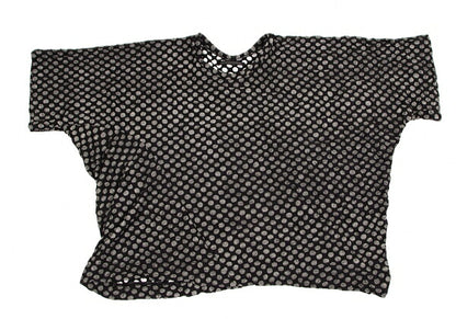 Y's Dot Print Crinkled Oversized T-Shirt Black Size 2
