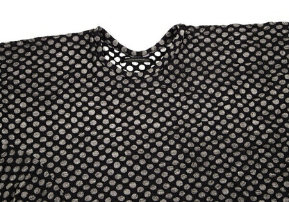 Y's Dot Print Crinkled Oversized T-Shirt Black Size 2
