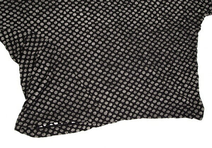 Y's Dot Print Crinkled Oversized T-Shirt Black Size 2