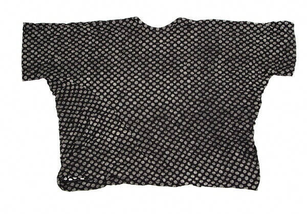 Y's Dot Print Crinkled Oversized T-Shirt Black Size 2
