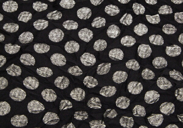 Y's Dot Print Crinkled Oversized T-Shirt Black Size 2