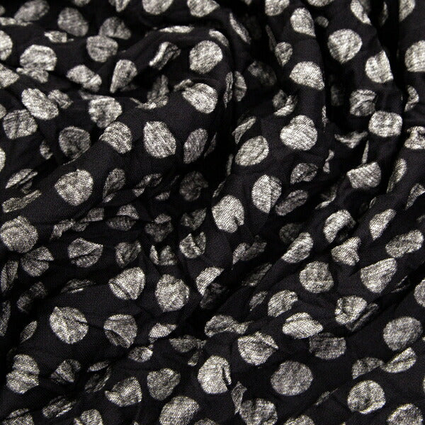Y's Dot Print Crinkled Oversized T-Shirt Black Size 2