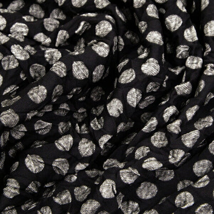 Y's Dot Print Crinkled Oversized T-Shirt Black Size 2
