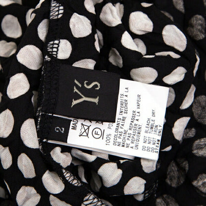 Y's Dot Print Crinkled Oversized T-Shirt Black Size 2