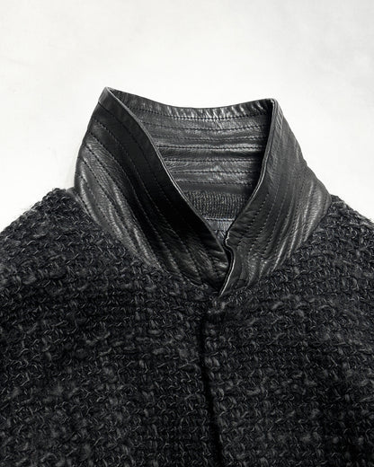 Isamu Katayama Backlash Black Tweed Fringe Jacket Size 1
