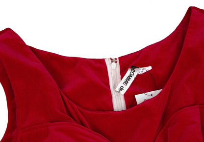COMME des GARCONS Velour Vest Block Check Dress Red Size XS