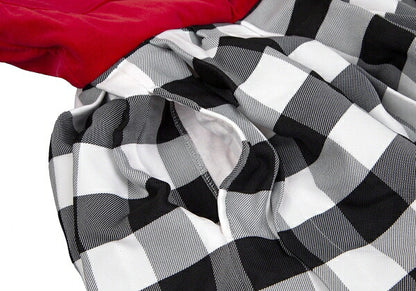COMME des GARCONS Velour Vest Block Check Dress Red Size XS