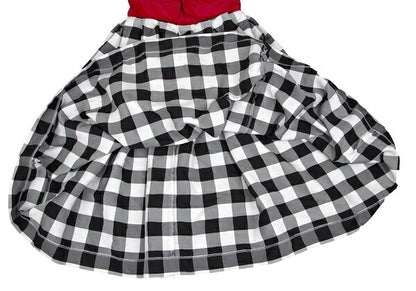 COMME des GARCONS Velour Vest Block Check Dress Red Size XS