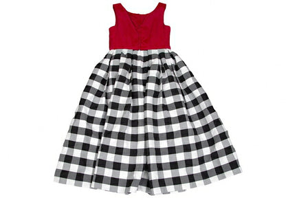 COMME des GARCONS Velour Vest Block Check Dress Red Size XS