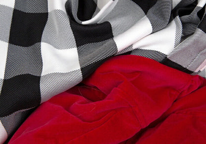 COMME des GARCONS Velour Vest Block Check Dress Red Size XS