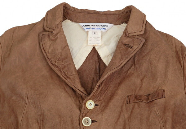COMME des GARCONS Garment Dyed Lamb Jacket Brown Size L