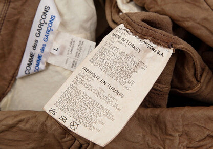 COMME des GARCONS Garment Dyed Lamb Jacket Brown Size L