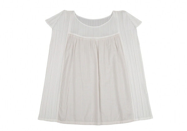 PLEATS PLEASE Stripe French Sleeve Blouse White Size M