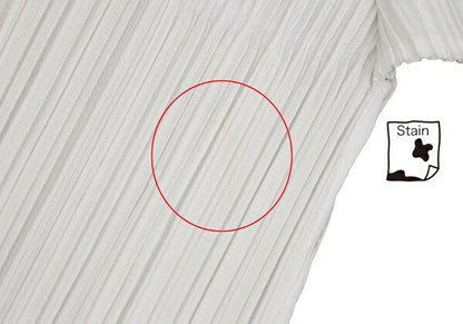 PLEATS PLEASE Stripe French Sleeve Blouse White Size M