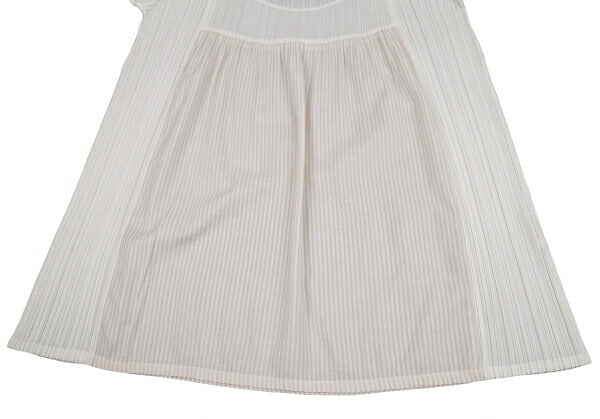PLEATS PLEASE Stripe French Sleeve Blouse White Size M