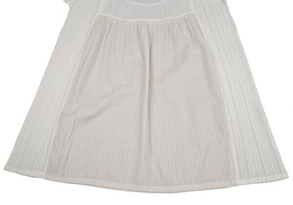 PLEATS PLEASE Stripe French Sleeve Blouse White Size M