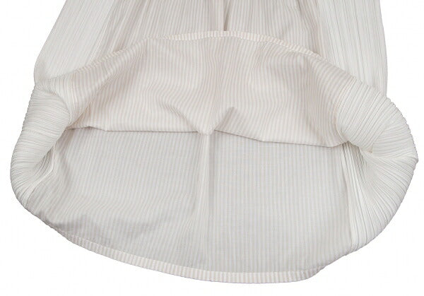 PLEATS PLEASE Stripe French Sleeve Blouse White Size M