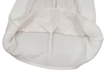 PLEATS PLEASE Stripe French Sleeve Blouse White Size M