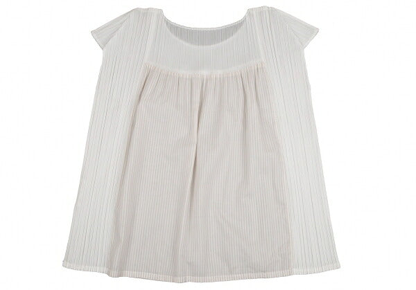 PLEATS PLEASE Stripe French Sleeve Blouse White Size M
