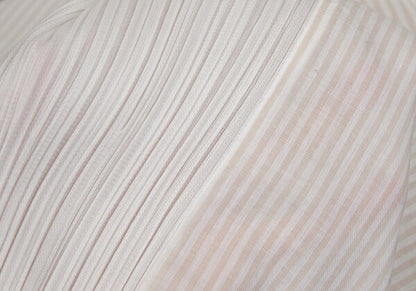 PLEATS PLEASE Stripe French Sleeve Blouse White Size M