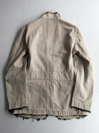 TORNADO MART Raw Edge Distressed Jacket Size L