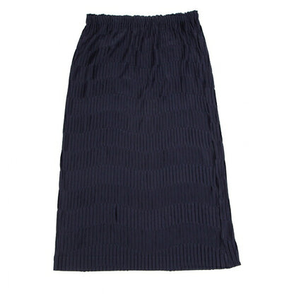 ISSEY MIYAKE Border Pleat Skirt Blue Size M