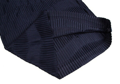 ISSEY MIYAKE Border Pleat Skirt Blue Size M
