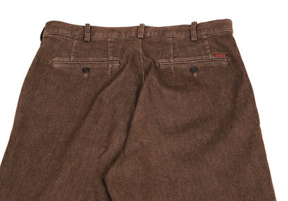 Papas Stretch Cotton Tapered Pants Brown Size 46S