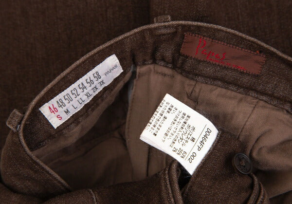 Papas Stretch Cotton Tapered Pants Brown Size 46S