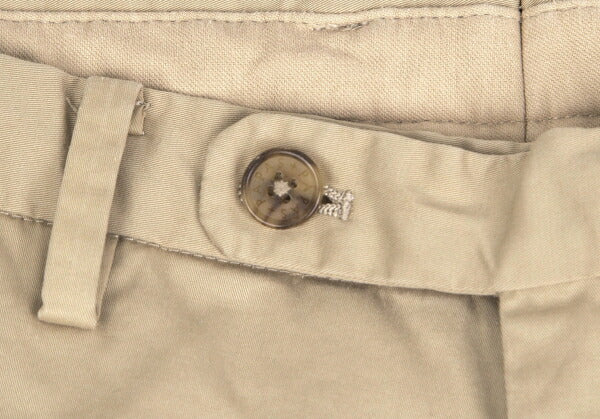 Papas+ Garment Dyed Stretch Cotton Chino Pants Beige Size S