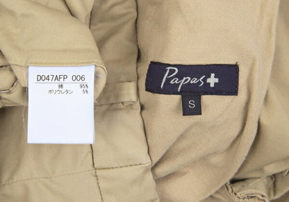 Papas+ Garment Dyed Stretch Cotton Chino Pants Beige Size S