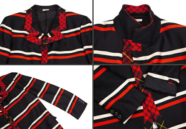 COMME des GARCONS HOMME PLUS 16SS Tartan Black Red Jacket Size M