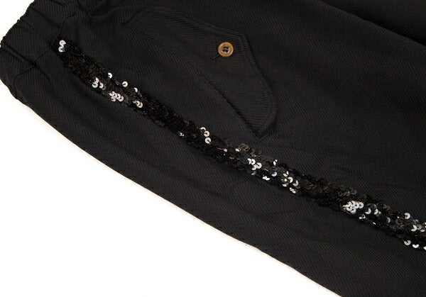 COMME des GARCONS Poly Sequin Line Pants Black Size M