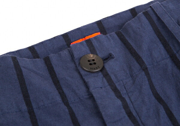 ISSEY MIYAKE HaaT Cotton Stripe Tapered Pants Navy Size M