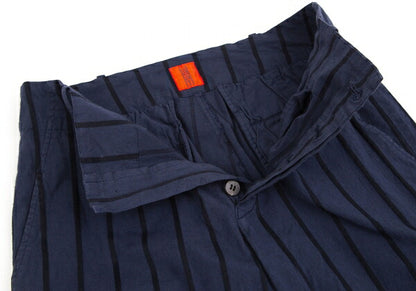 ISSEY MIYAKE HaaT Cotton Stripe Tapered Pants Navy Size M