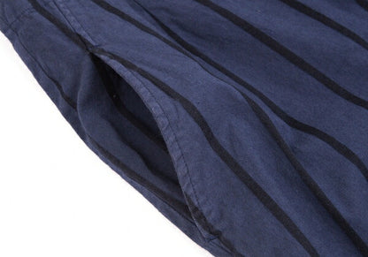 ISSEY MIYAKE HaaT Cotton Stripe Tapered Pants Navy Size M