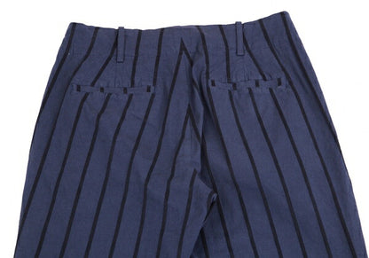 ISSEY MIYAKE HaaT Cotton Stripe Tapered Pants Navy Size M