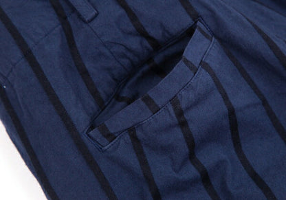 ISSEY MIYAKE HaaT Cotton Stripe Tapered Pants Navy Size M