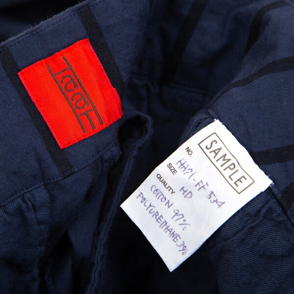 ISSEY MIYAKE HaaT Cotton Stripe Tapered Pants Navy Size M