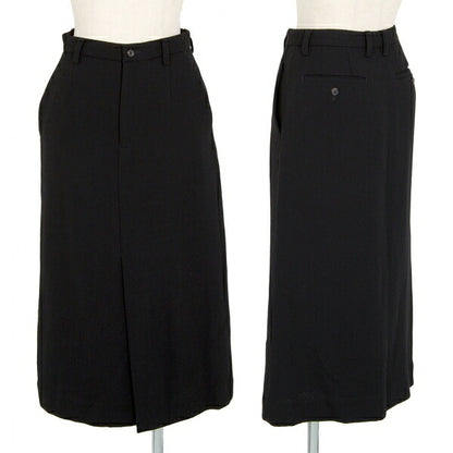 ISSEY MIYAKE Wool Center Slit Midi Skirt Black Size M