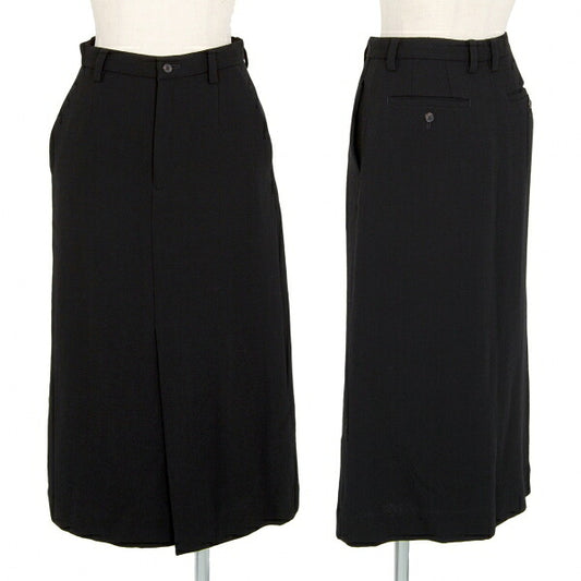 ISSEY MIYAKE Wool Center Slit Midi Skirt Black Size M