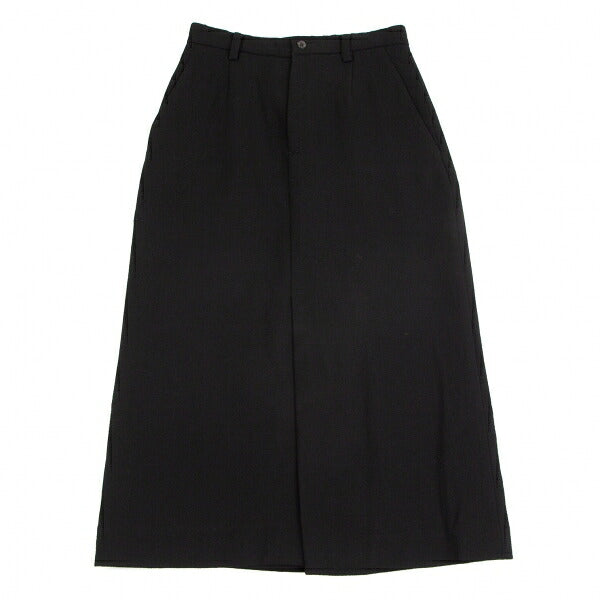 ISSEY MIYAKE Wool Center Slit Midi Skirt Black Size M