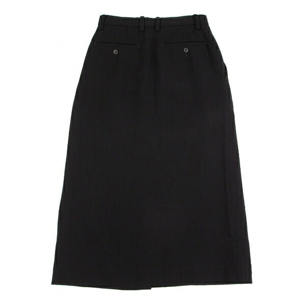 ISSEY MIYAKE Wool Center Slit Midi Skirt Black Size M